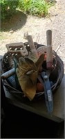 Various short handled yard tools