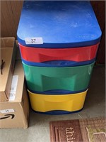 Primary Color Plastic Drawer Storage Unit