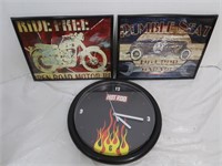 Hot Wheels Clock, 2 Pictures in Frame