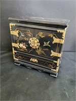 Vintage Chinoiserie Painted Jewelry Box