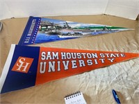 USS MASSACHUSETTS PENNANT AND SAM HOUSTON UNI. PEN