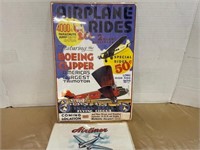 AIPLANE RIDES POSTER AND CIGAR BOX LABEL