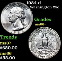 1984-d Washington Quarter 25c Grades GEM++ Unc