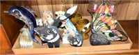 Box lot of Figurines & Lamp; Candle