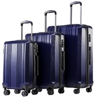 Coolife Luggage Expandable Suitcase PC+ABS 3 Piece