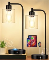 Set of 2 Industrial Touch Control Table Lamps - Bl