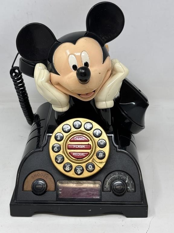 Vintage Mickey Mouse, talking alarm clock radio