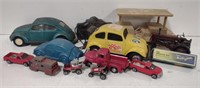 (BD) Assorted lot including toy cars, harmonica