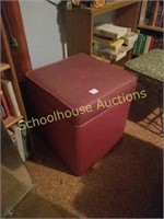Vintage cushioned toy box with toys