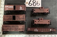 6 Model Train Cars Conrail