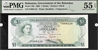 Bahamas 1 Dollar P-18b 1965 PMG 55 EPQ BAAF