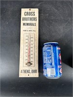 CROSS BROTHERS MEMORIALS WOOD THERMOMETER ATHENS