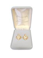 Swarovski Gold Heart Earrings