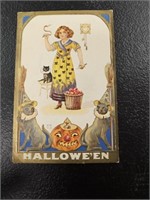 Antique Nash H15 Embossed Hallowe'en Postcard-