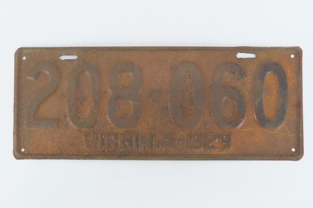 1929 Virginia License Plate