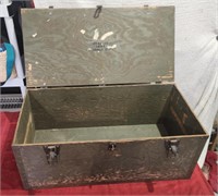 Metal Framed Plywood Chest, Inscribed "Seattle