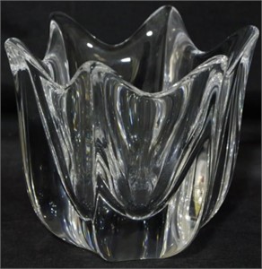 Orrefors Crystal Freeform Vase 4x4.5"