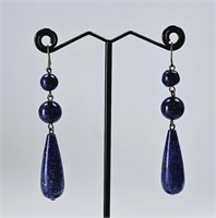 Lapis Lazuli Long Drop Earrings