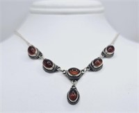 Sterling Silver Baltic Amber Necklace