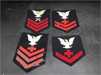 WWII Era Navy Insignia Patches x 4