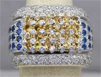 18K WHITE GOLD RING WITH 2.24 CTTW YELLOW AND