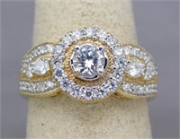 14K RING WITH .32 CT DIAMOND AND .68 CTTW. H S