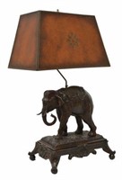 MAITLAND-SMITH (ATTRIB) BRONZE ELEPHANT TABLE LAMP
