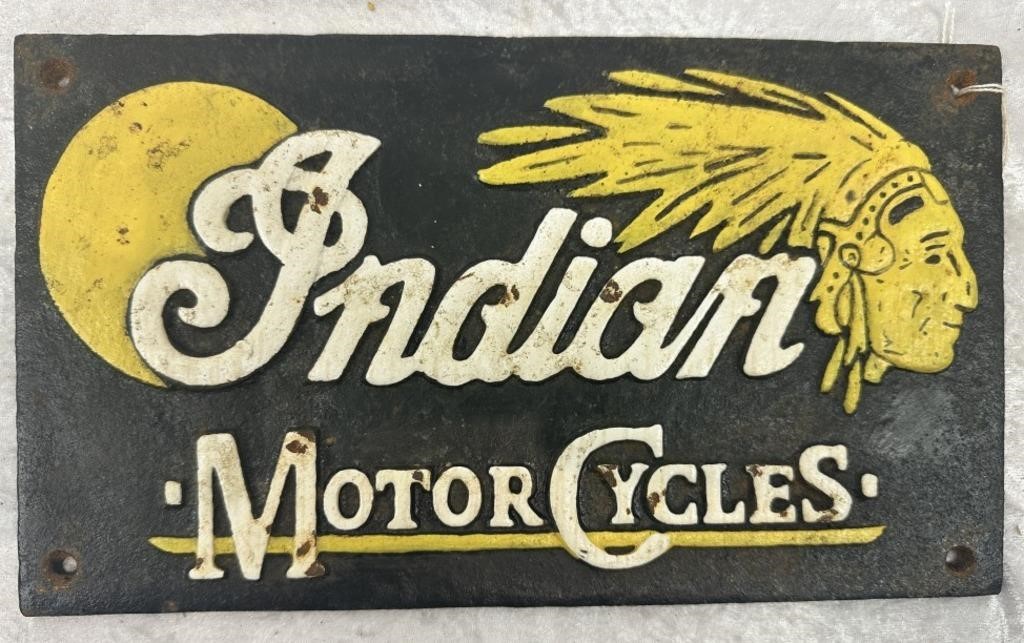 Cast "INDIAN MOTORCYCLES" Door Plaque