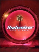 Budweiser Beer Lighted Bar Clock