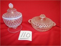 2- HOBNAIL CANDY DISHES