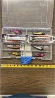 EBS Walleye 90 lures in Plano storage tray