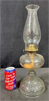Antique P&A Mfg. Co. Clear Glass Pedestal Oil Lamp
