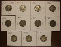 Lot of 11 Buffalo Nickels