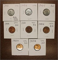 Lot of 8 Assorted Lincoln Cents