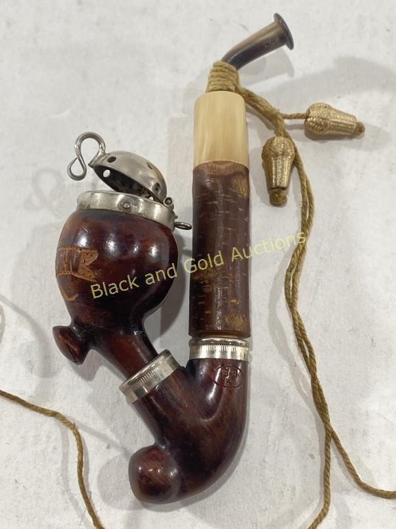 VTG Wooden Hand Carved Bohemian Pipe