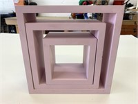 3 Pink Cubby Wall Shelves 9, 7 & 5"