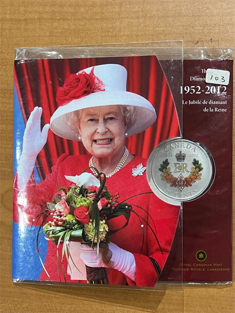 2012 Cdn $.50 Queen's Diamond Jubilee Coin