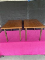 MCM pair side tables, dark wood