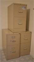 3 pcs. Metal Filing Cabinets