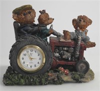 BEARS ON A TRACTOR QUARTZ CLOCK