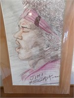 Jimmy Hendrix Print by Sketchartist M. Snodgrass