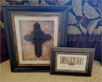 Framed "Faith" "Cross" Decor