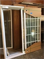 2 SLIDING GLASS DOORS W HARDWARE, 1 damaged on