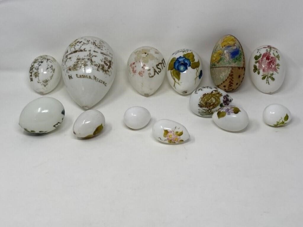 Grouping of Hand Blown Easter Eggs