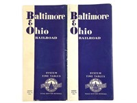 B & O Railroad System Time Tables 1937