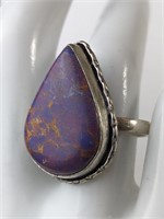 925 PURPLE COPPER TURQUOISE RING