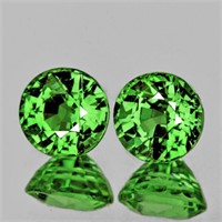 Natural Vivid Chrome Green Tsavorite Garnet Pair -