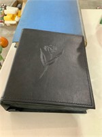 empty leather photo album with rose - like new