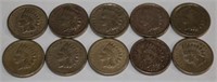 Lot of 10 "Copper-Nickel" Indian Head Pennies