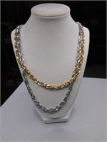Goldtone and silvertone lightweight rope necklaces